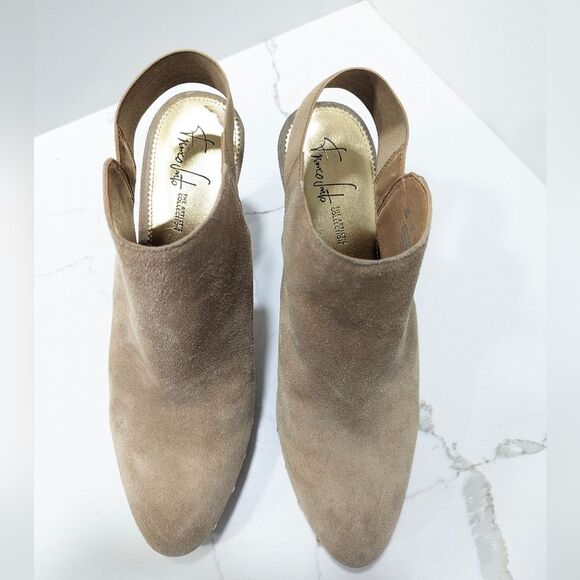 FRANCO SARTO A-Elice brown suede leather slingback Heeled stiletto shoes clog 10 - Picture 5 of 13